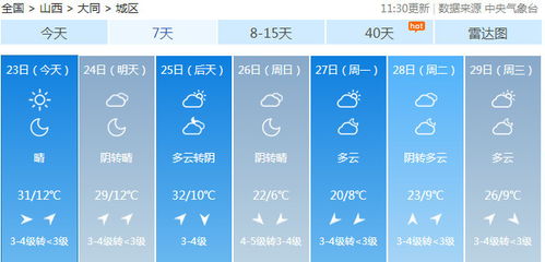 山西省天气预报（山西省天气预报未来15天）
