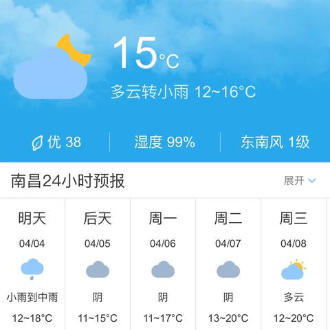 江西南昌天气预报（明天江西南昌天气预报）